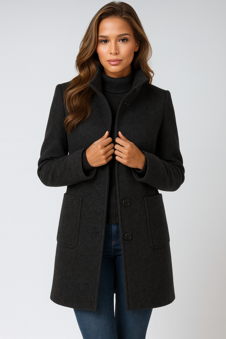 Silva™ | High Collar Jacket in Wool Blend