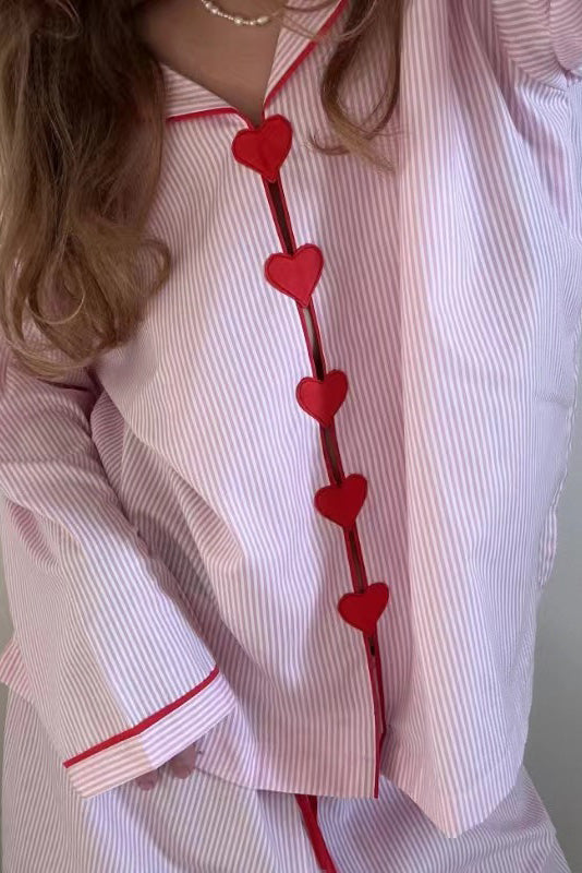 Lily | Pink Heart Pyjama Set
