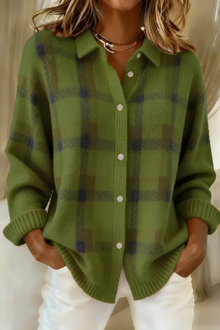 JANE™ | Retro and Comfortable Checkered Cardigan