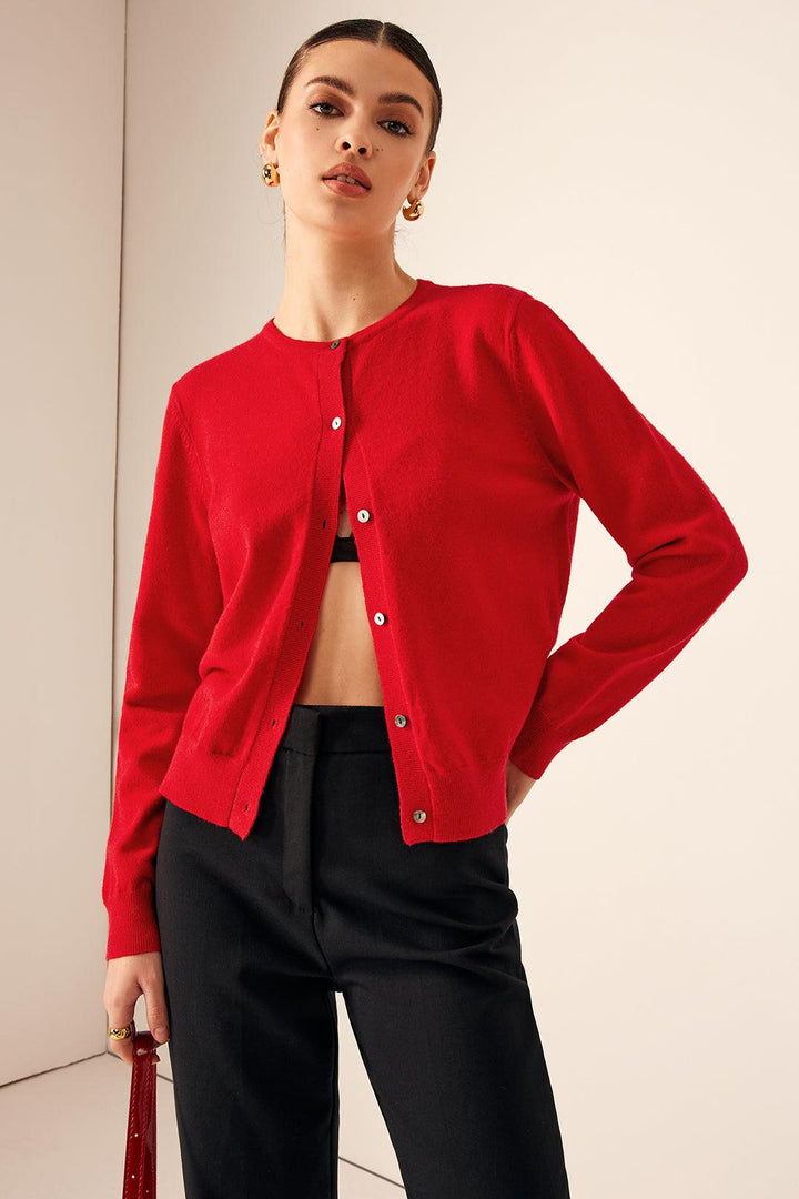 Button Down Cashmere-Blend Cardigan