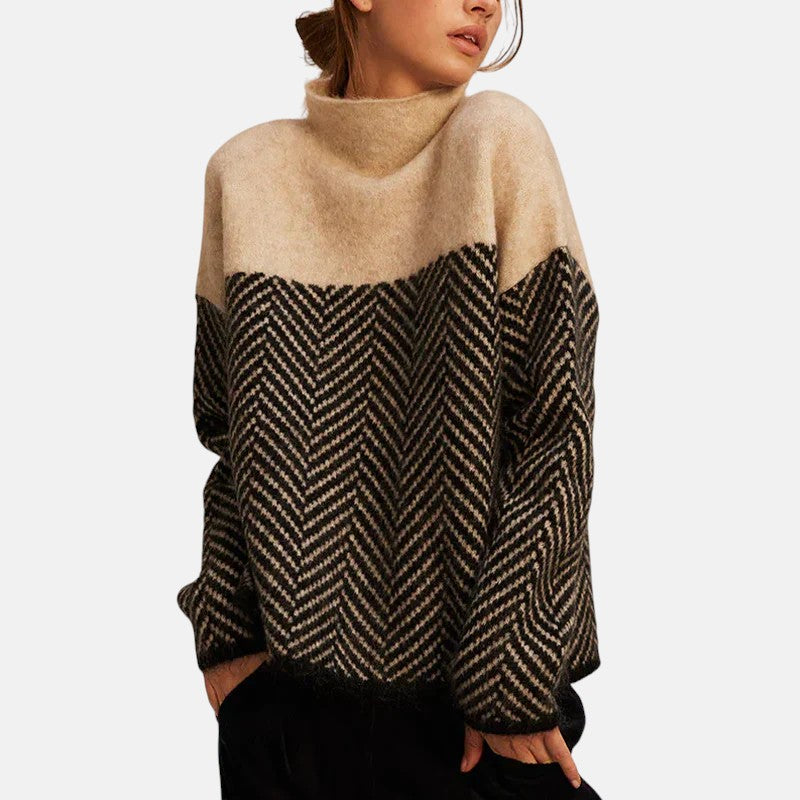 Clara – Herringbone Knit Sweater