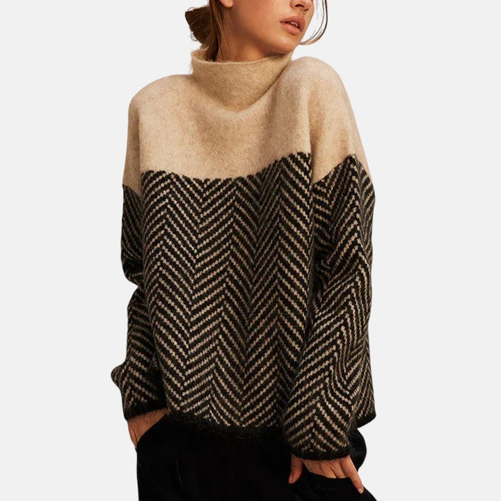 Clara – Herringbone Knit Sweater