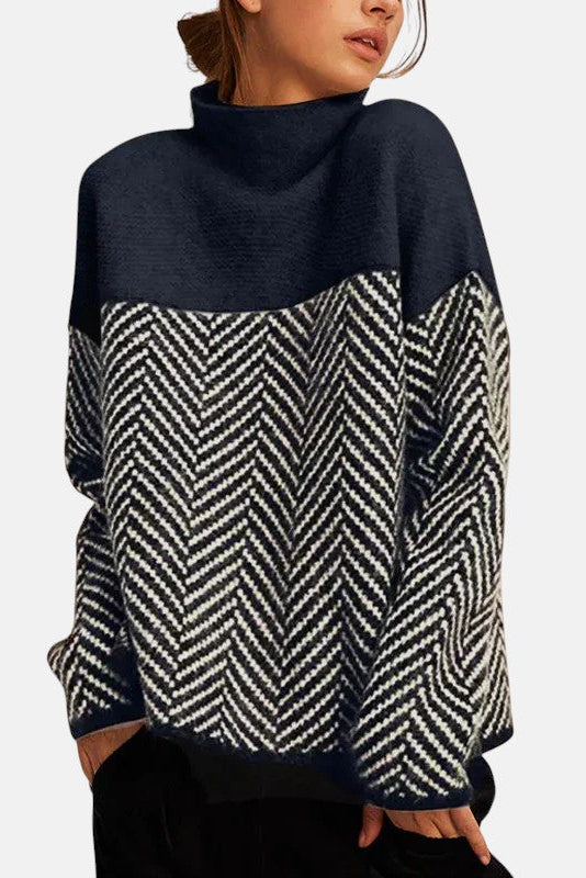 Clara – Herringbone Knit Sweater