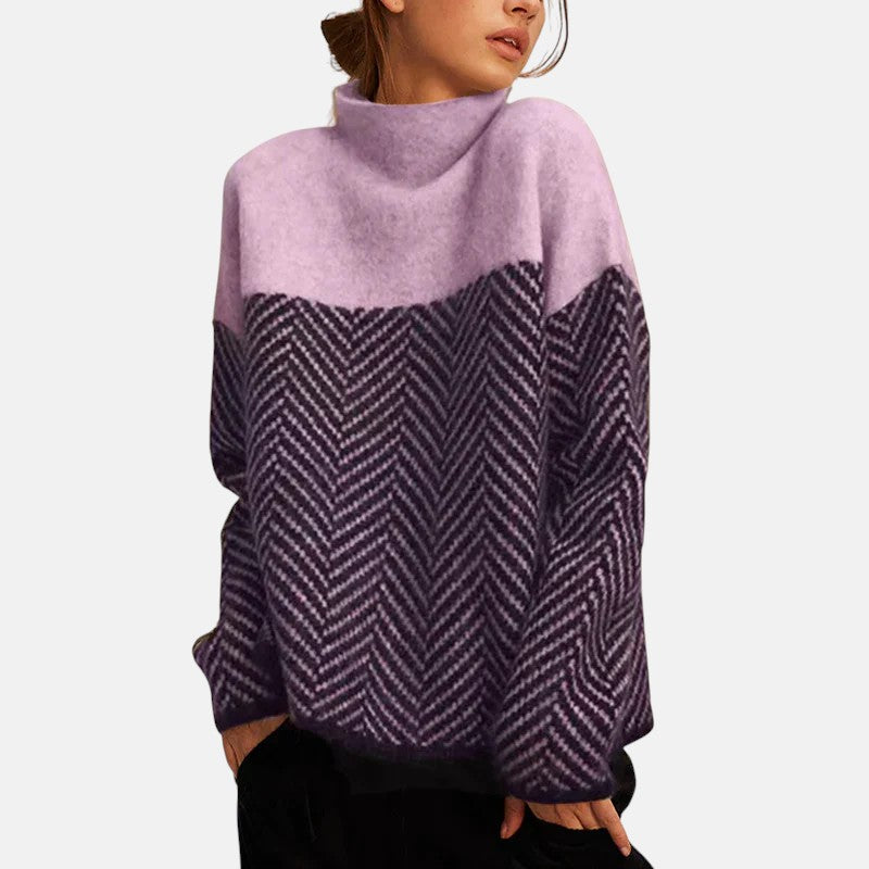 Clara – Herringbone Knit Sweater