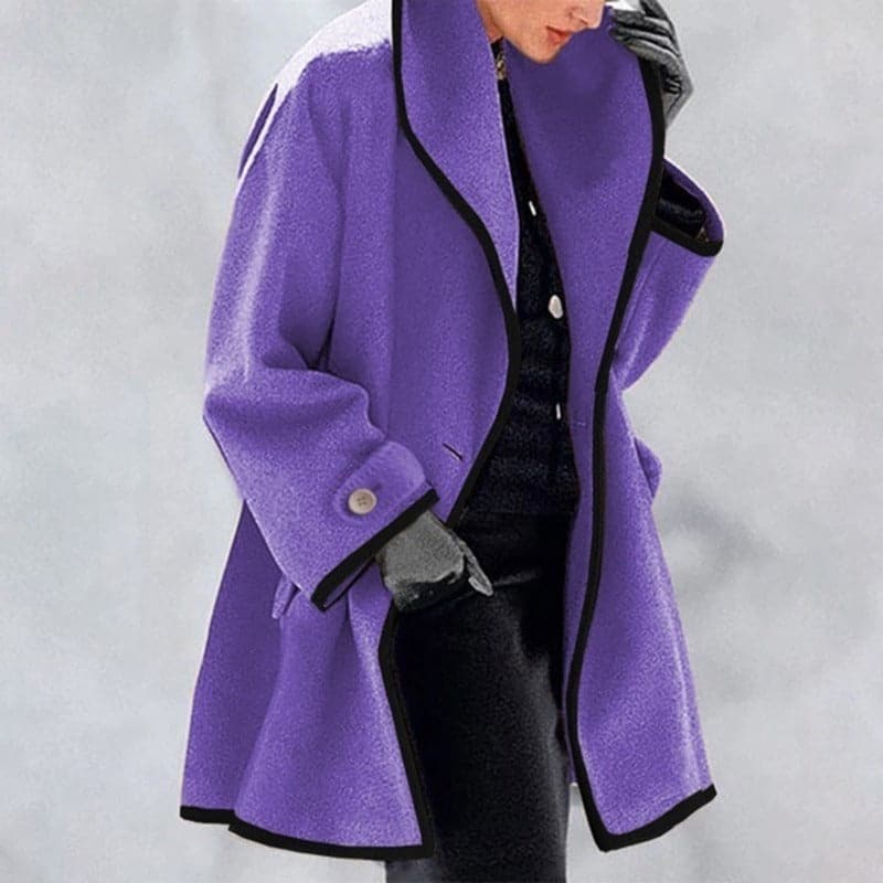 Isabelle – Elegant Wool Coat with Wide Collar