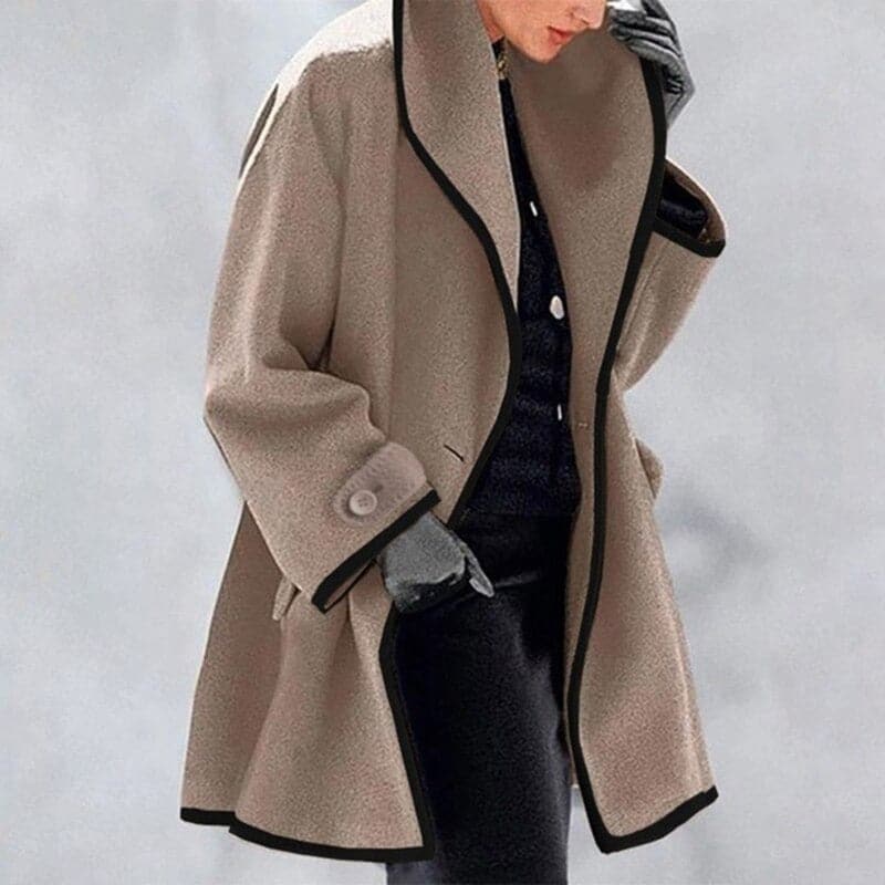 Isabelle – Elegant Wool Coat with Wide Collar