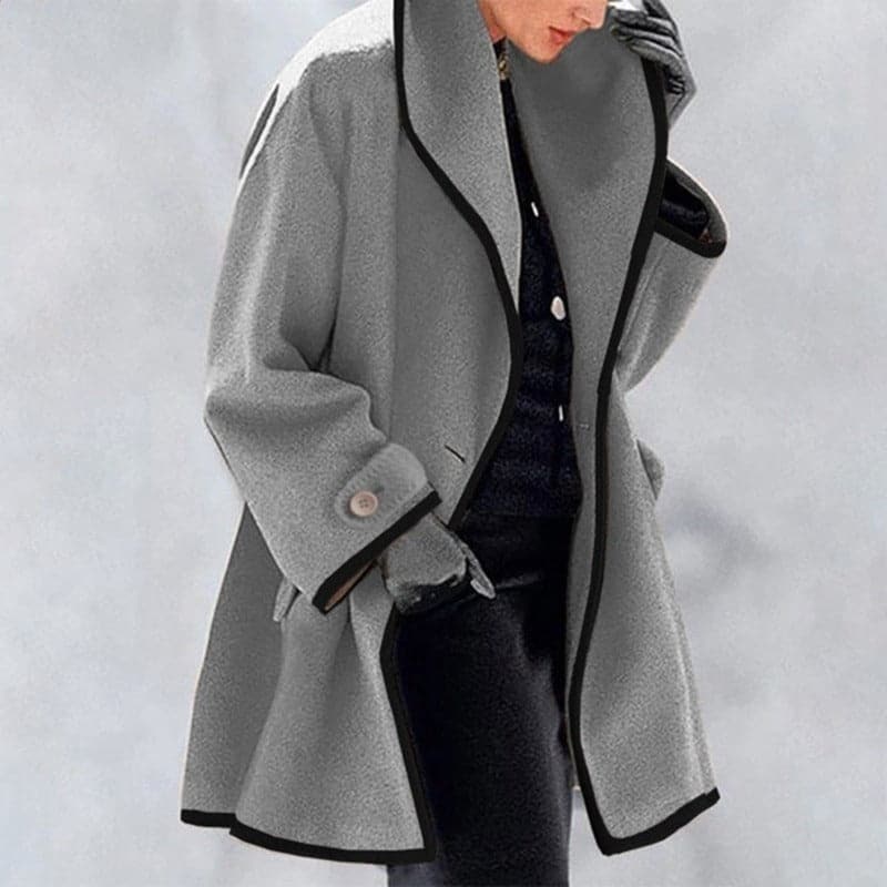 Isabelle – Elegant Wool Coat with Wide Collar