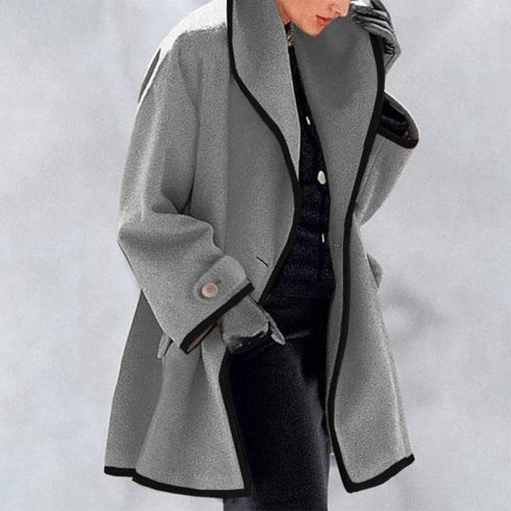 Isabelle – Elegant Wool Coat with Wide Collar