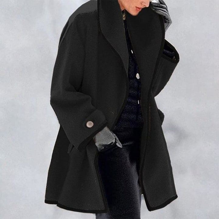 Isabelle – Elegant Wool Coat with Wide Collar