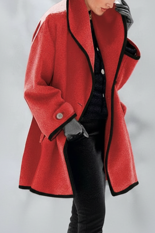 Isabelle – Elegant Wool Coat with Wide Collar