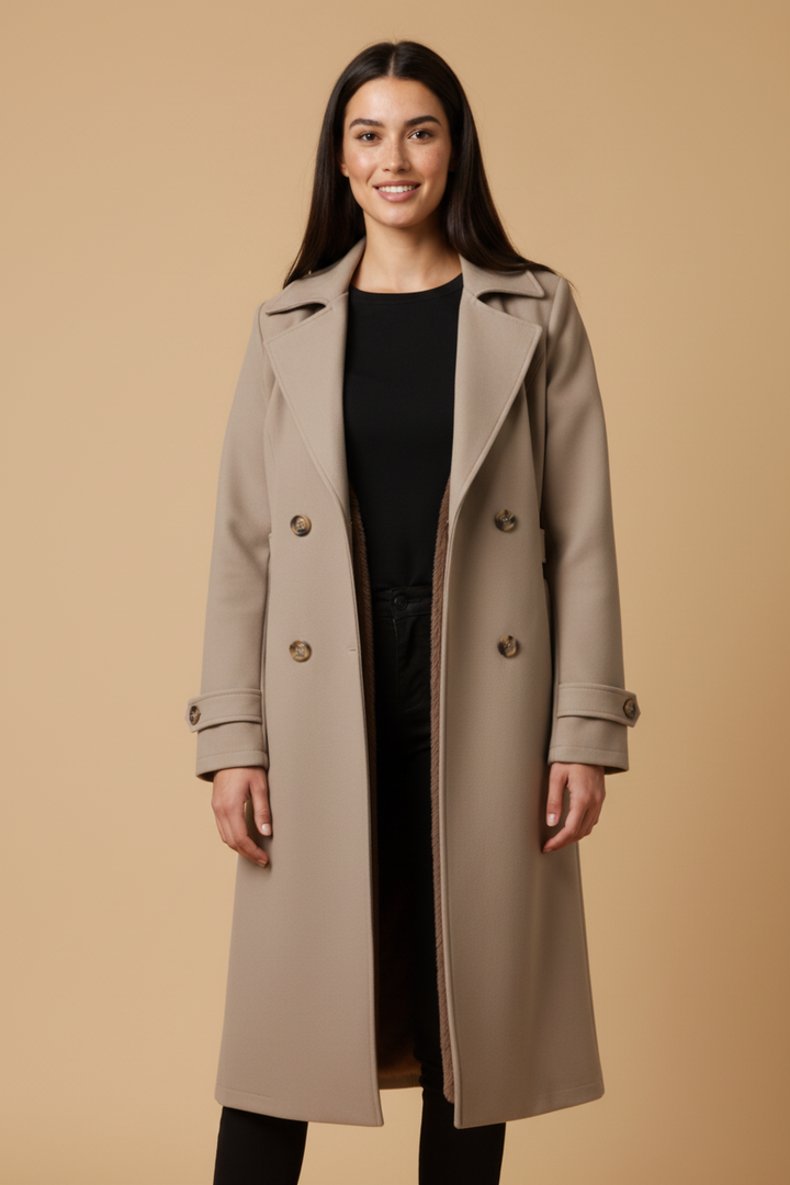 Kate – Elegant Fleece Lined Trench Coat